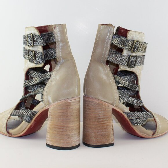 Freebird Strappy Peep Toe Tiara Booties Womens (US 9/EU 40) - Picture 8 of 11